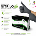 Caja de Guantes de Nitrilo Lite Negro - Calibre 6 (100 Unidades)
