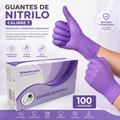 Caja de Guantes de Nitrilo Morados - Calibre 7 (100 Unidades)