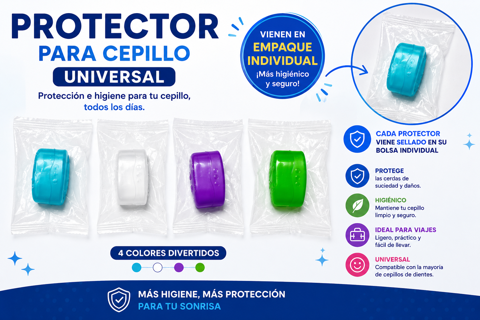 Protector de Cerdas Universal para Cepillo Dental