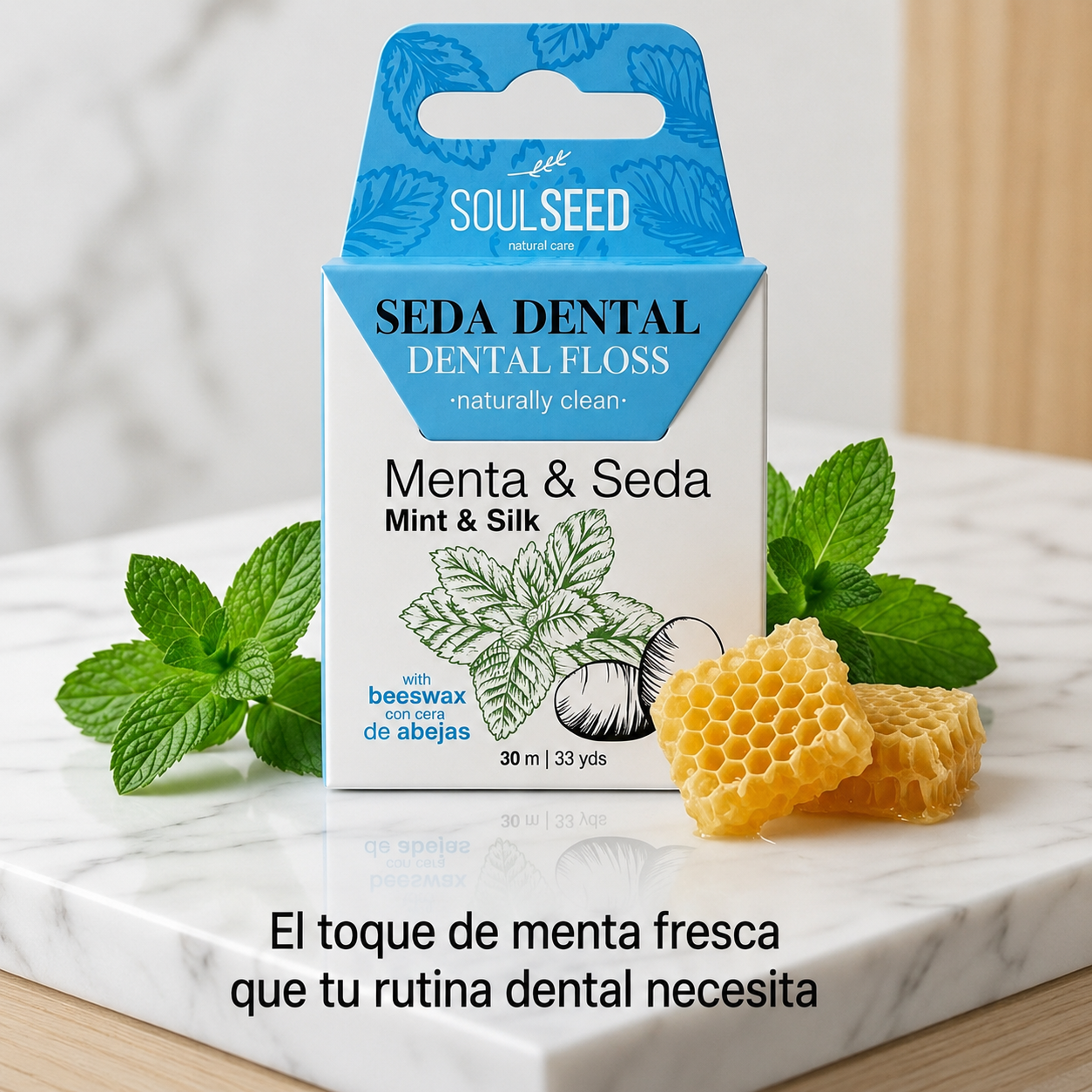 Seda Dental SoulSeed Menta & Seda con Cera de Abejas (30m)