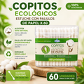 Copitos Ecológicos con Palillo de Papel - Estuche x 60 Unidades