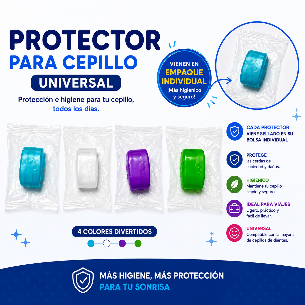 Protector de Cerdas Universal para Cepillo Dental