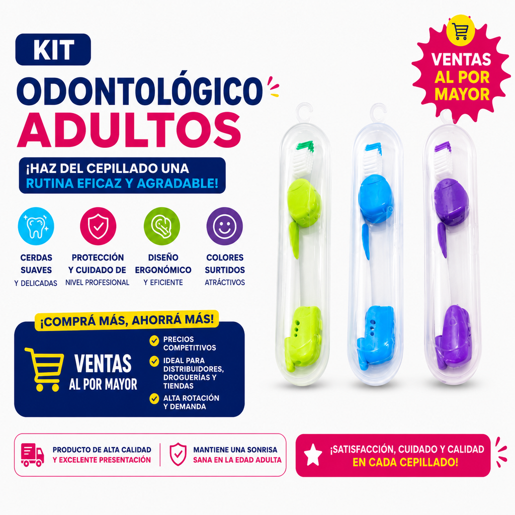 Kit Odontológico para Adultos - Estuche Portátil de Cuidado Oral
