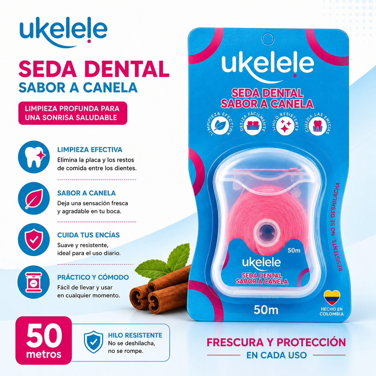 Seda Dental Ukelele canela  x 50 MTRS