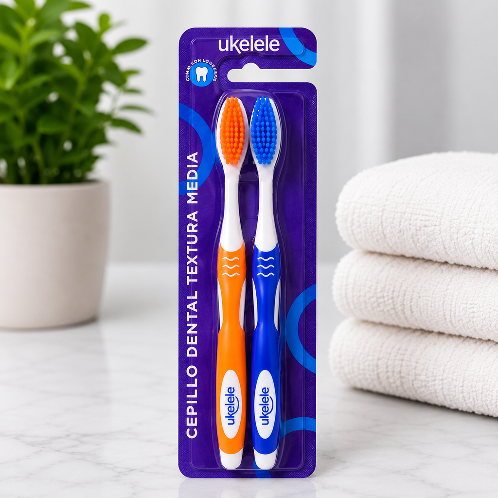 Cepillos Dentales Ukelele (Textura Media) - Paquete x 2