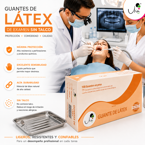 Caja de Guantes de Látex Sin Polvo (100 Unidades)