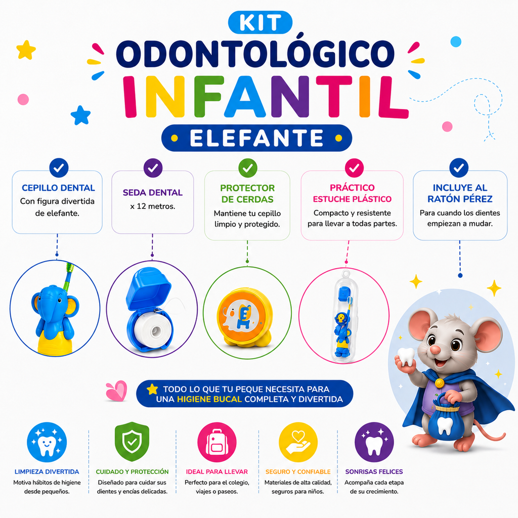 Kit Odontológico Infantil elefante