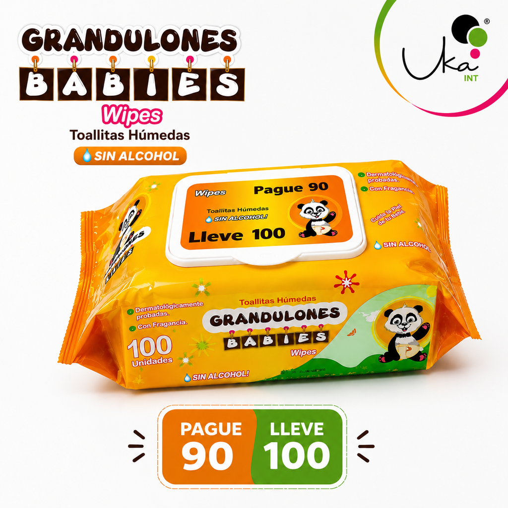 Toallitas Húmedas Grandulones BABIES (Paquete x 100 Unidades)