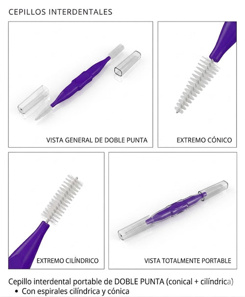 Cepillo interdental doble punta