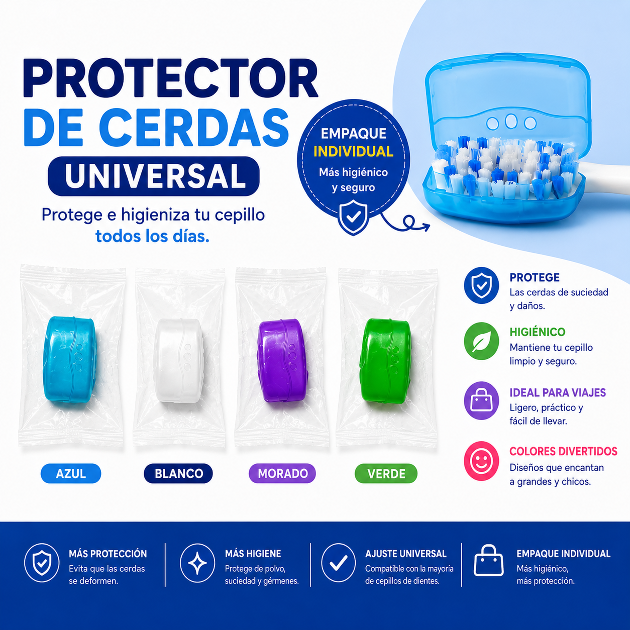 Protector de Cerdas Universal para Cepillo Dental