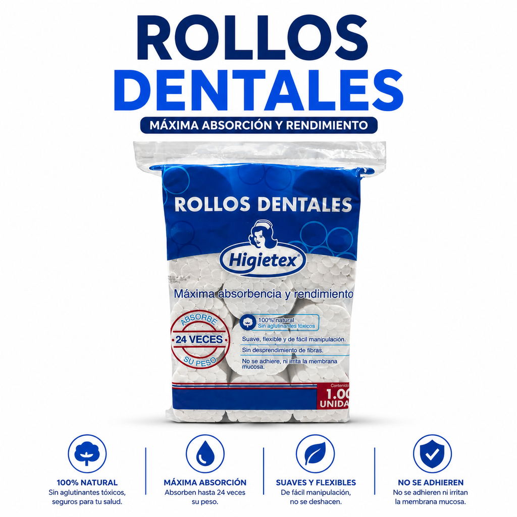 Rollos Dentales higietex  (X 1000 unds)