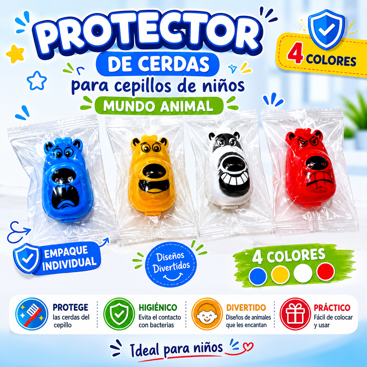 Protector de cerdas para cepillo dental Niños