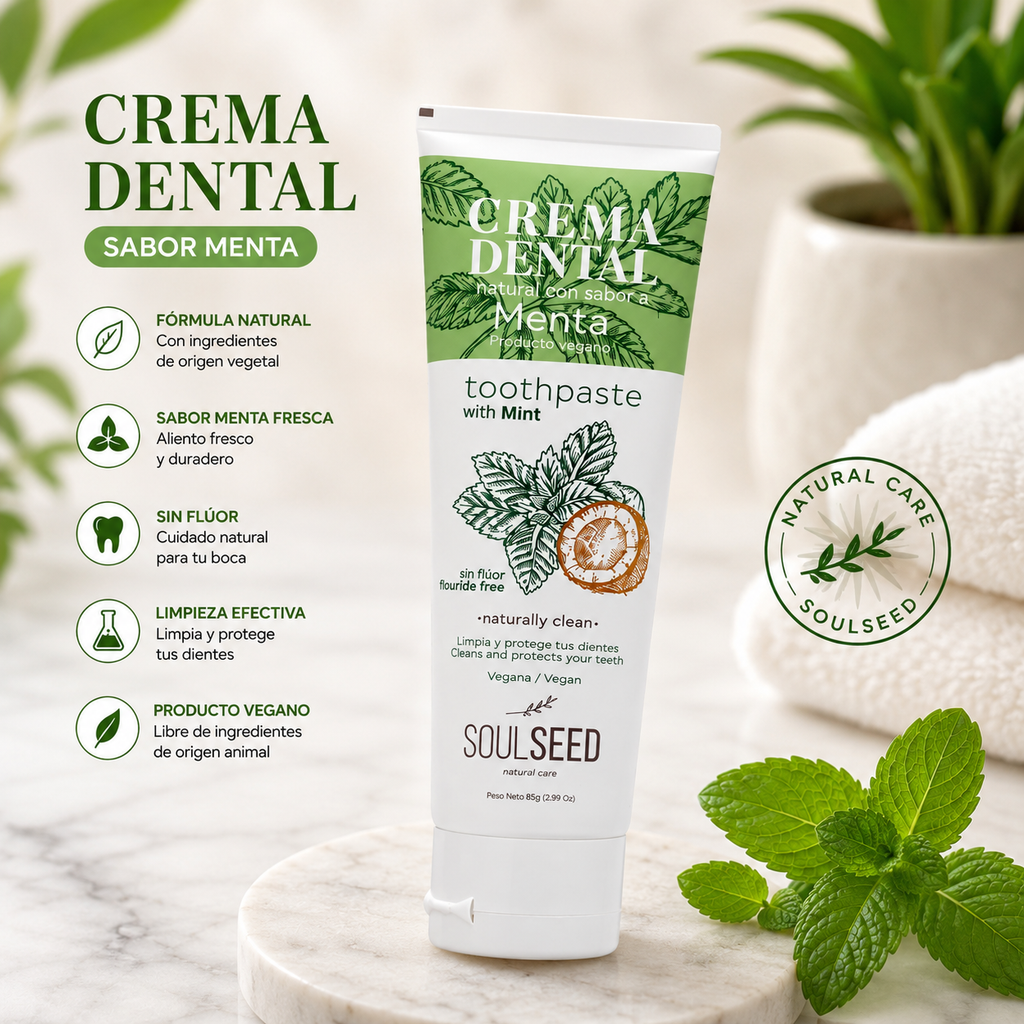Crema Dental Menta Natural x 85 gr (Soulseed)