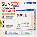 Caja de Condones Sunsex Clásicos Planos y Lubricados (60 Unidades)
