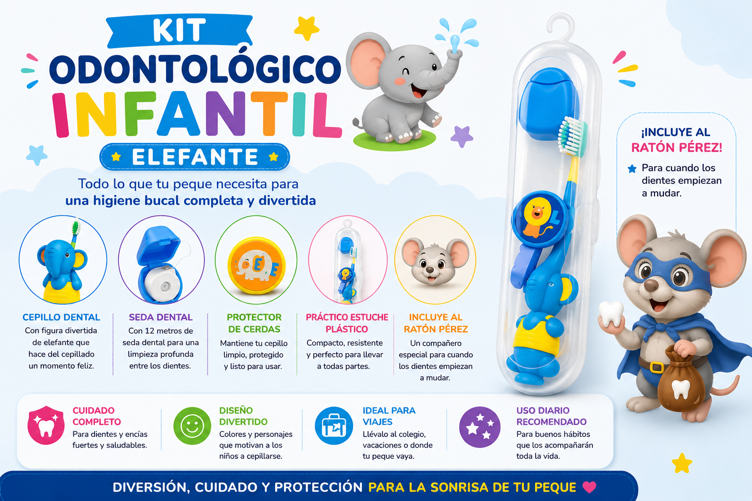 Kit Odontológico Infantil elefante