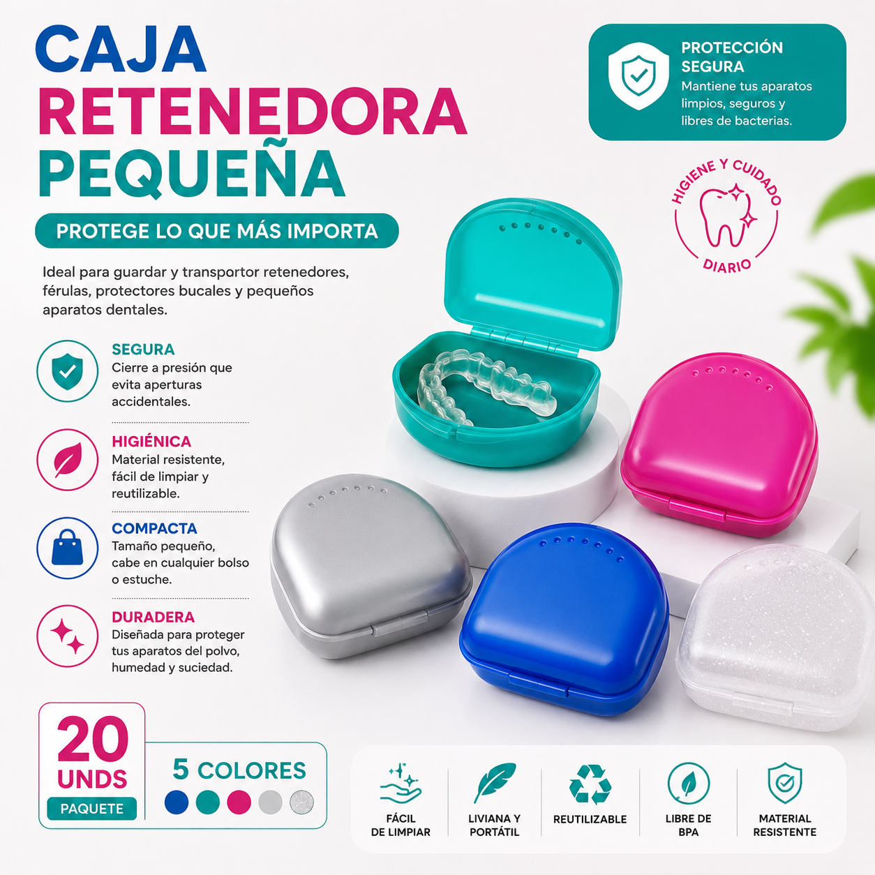 Caja Retenedora Pequeña - Color Aqua