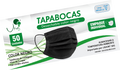 Tapabocas Negro caja x 50 UND (Empaque Individual) Ideal para clínicas y droguerías