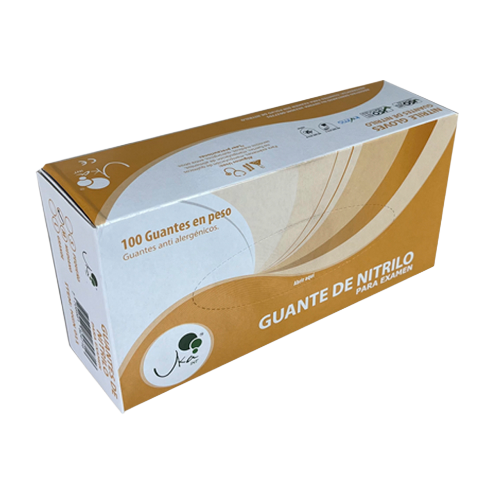 Guante Nitrilo naranja cal 7 x 100 und