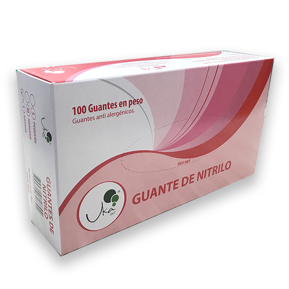 Guante Nitrilo rosado cal 7 x 100 und