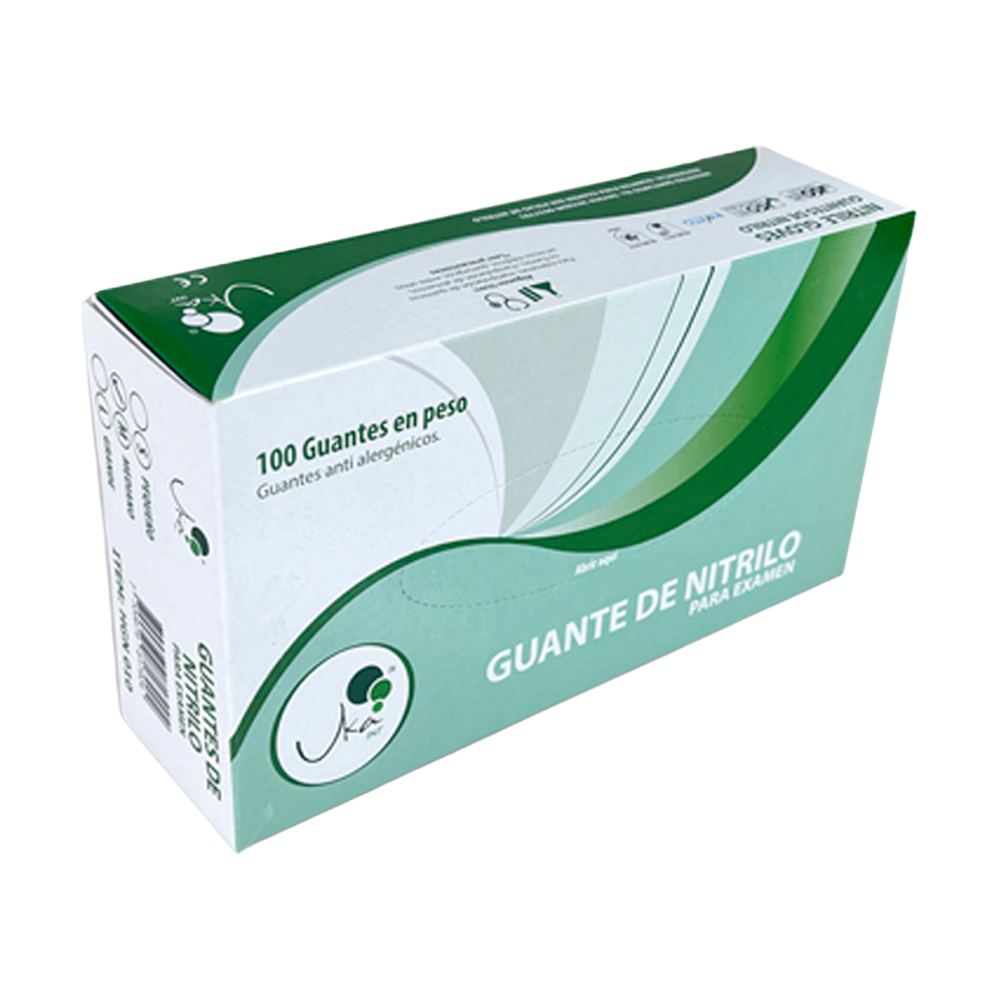 Guante Nitrilo Verde cal 7 X 100 UND