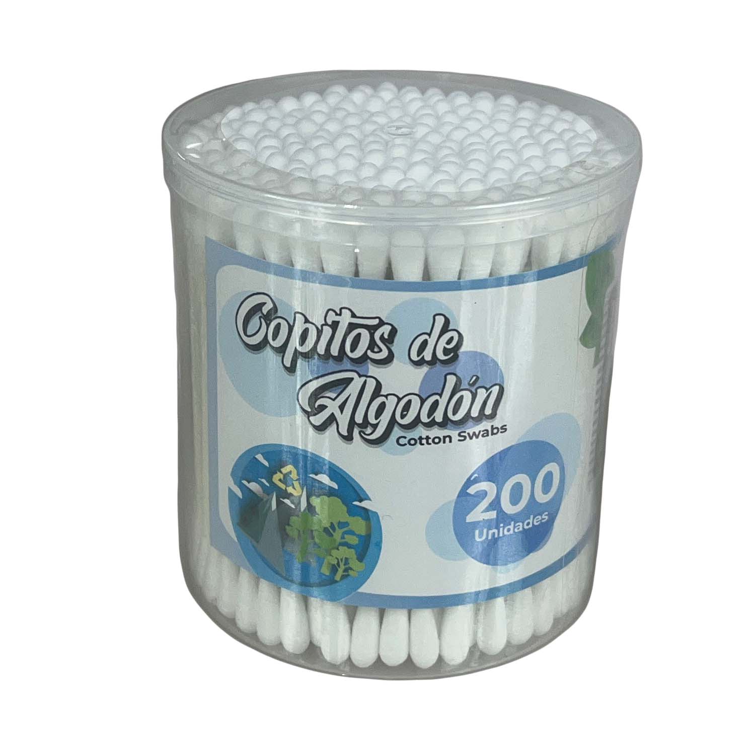 Copitos de Algodón Baston de papel x200 UND (display x 12)