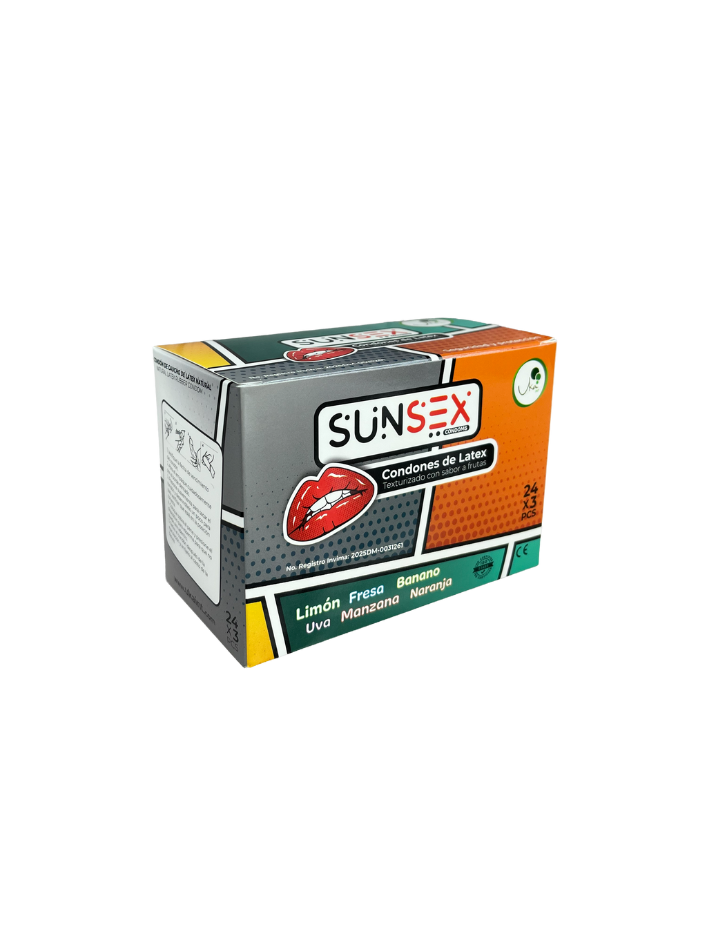 Condones Texturizados Con Sabores SUNSEX   24 X 3 UND