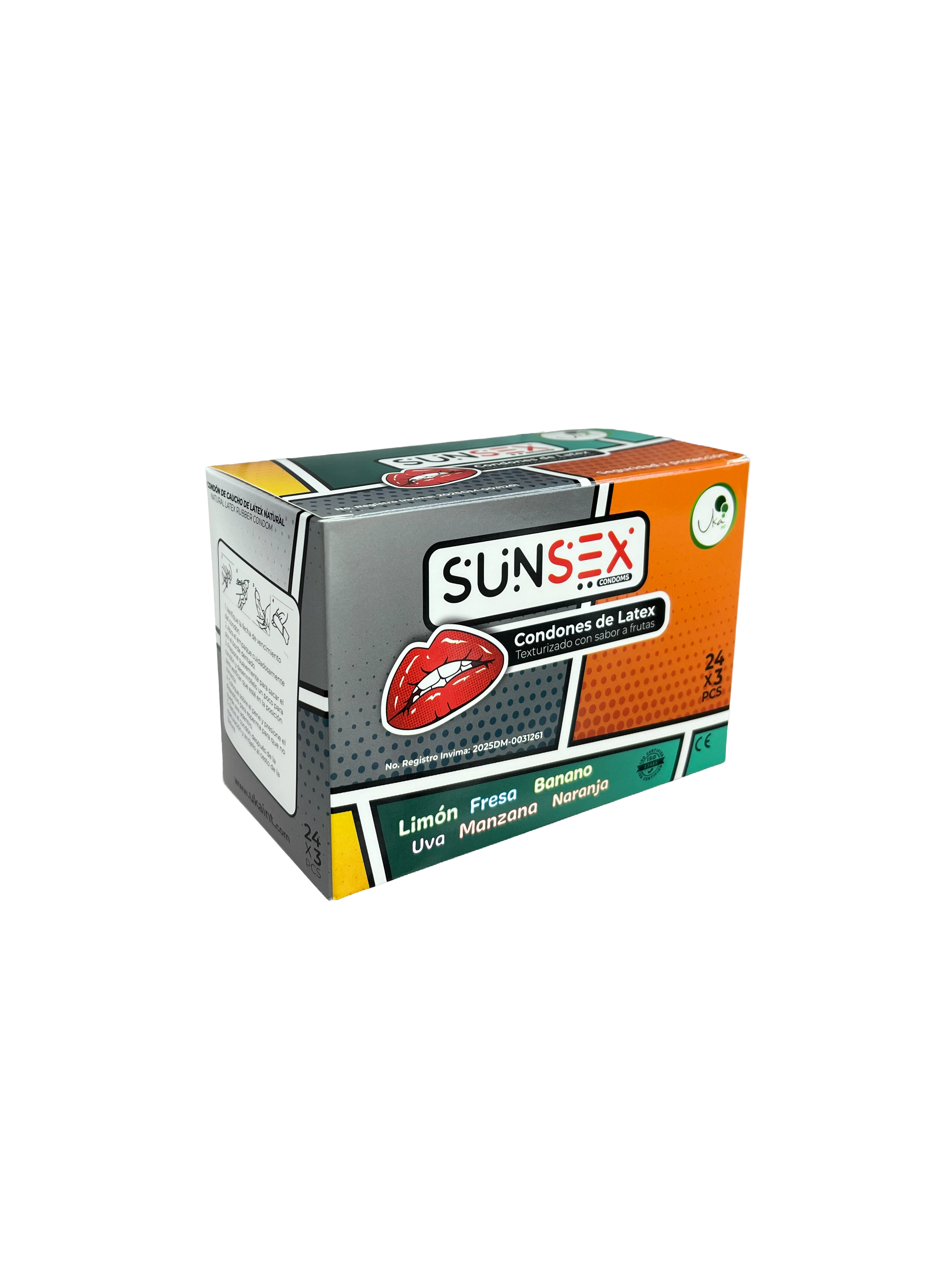Condones Texturizados Con Sabores SUNSEX   24 X 3 UND