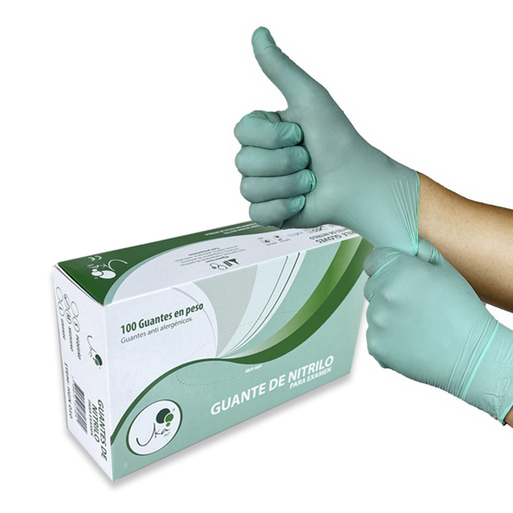 Guante Nitrilo Verde cal 7 X 100 UND