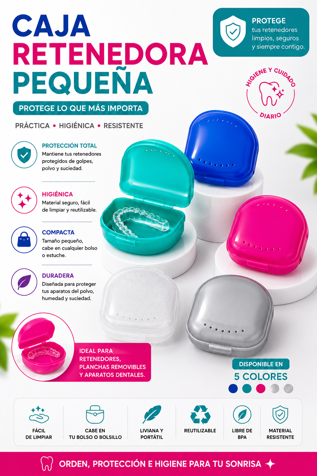 Caja Retenedora Pequeña - Color Gris Plata (Silver)