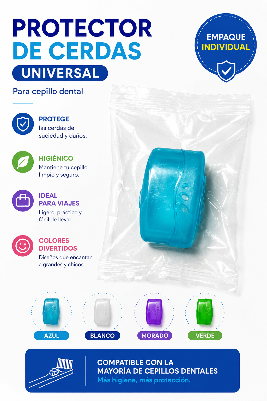 Protector de Cerdas Universal para Cepillo Dental