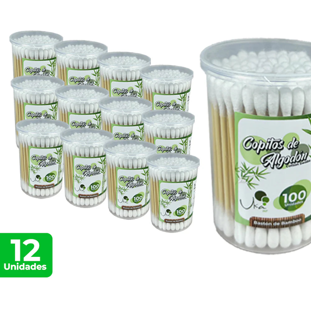 Copitos de Algodón-Bambu x 100 und   (Display  x 12)
