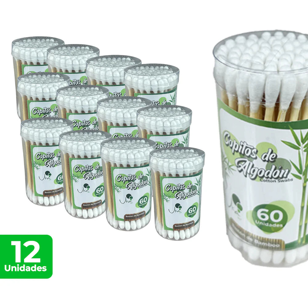 Copitos de Algodon bambú x 60 und