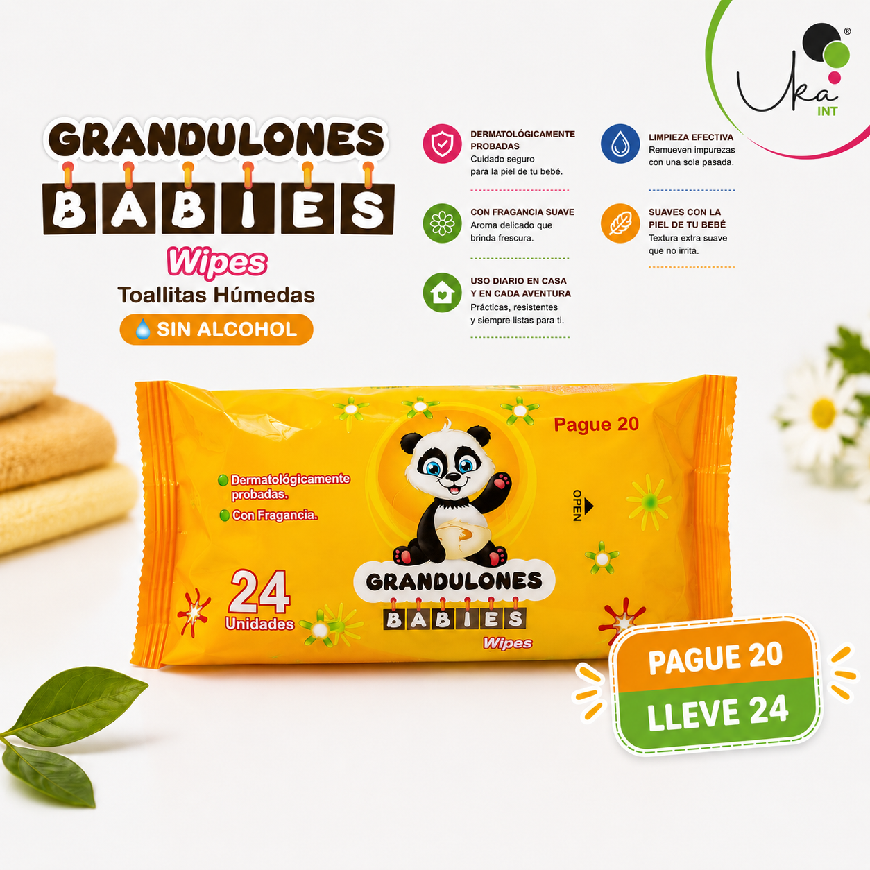 Toallitas Húmedas Grandulones BABIES - (Paquete x 24 Unidades)