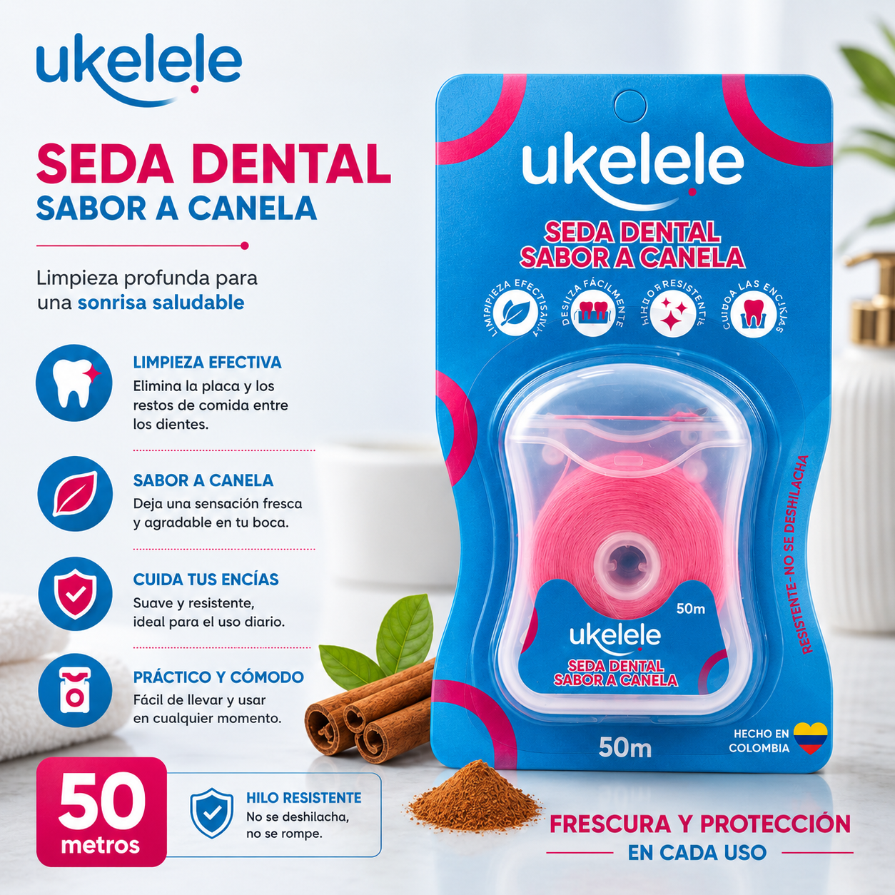 Seda Dental Ukelele canela  x 50 MTRS