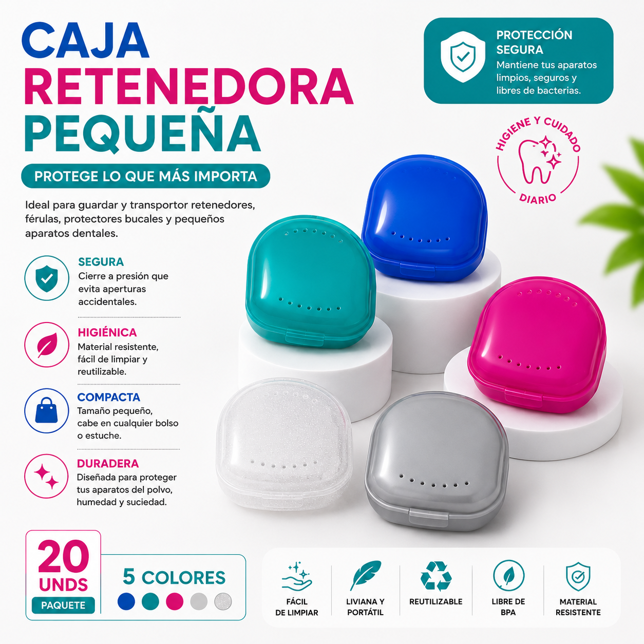 Caja Retenedora Pequeña - Color Gris Plata (Silver)