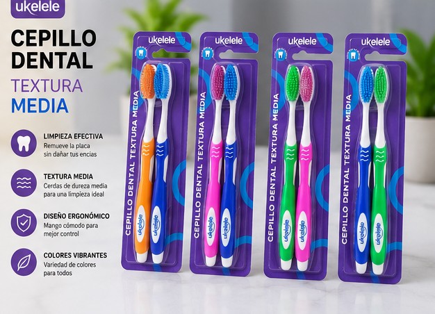 Cepillos Dentales Ukelele (Textura Media) - Paquete x 2