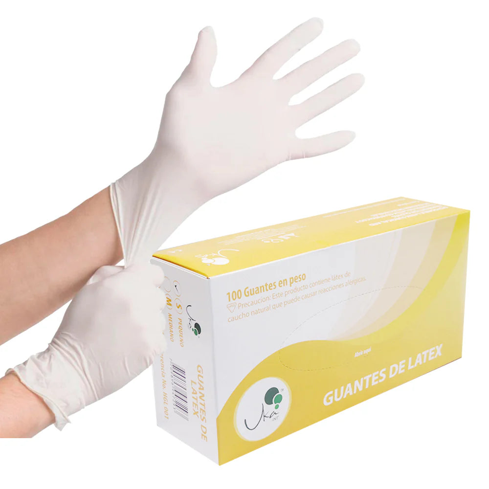 Guante de látex con polvo caja x 100 UND