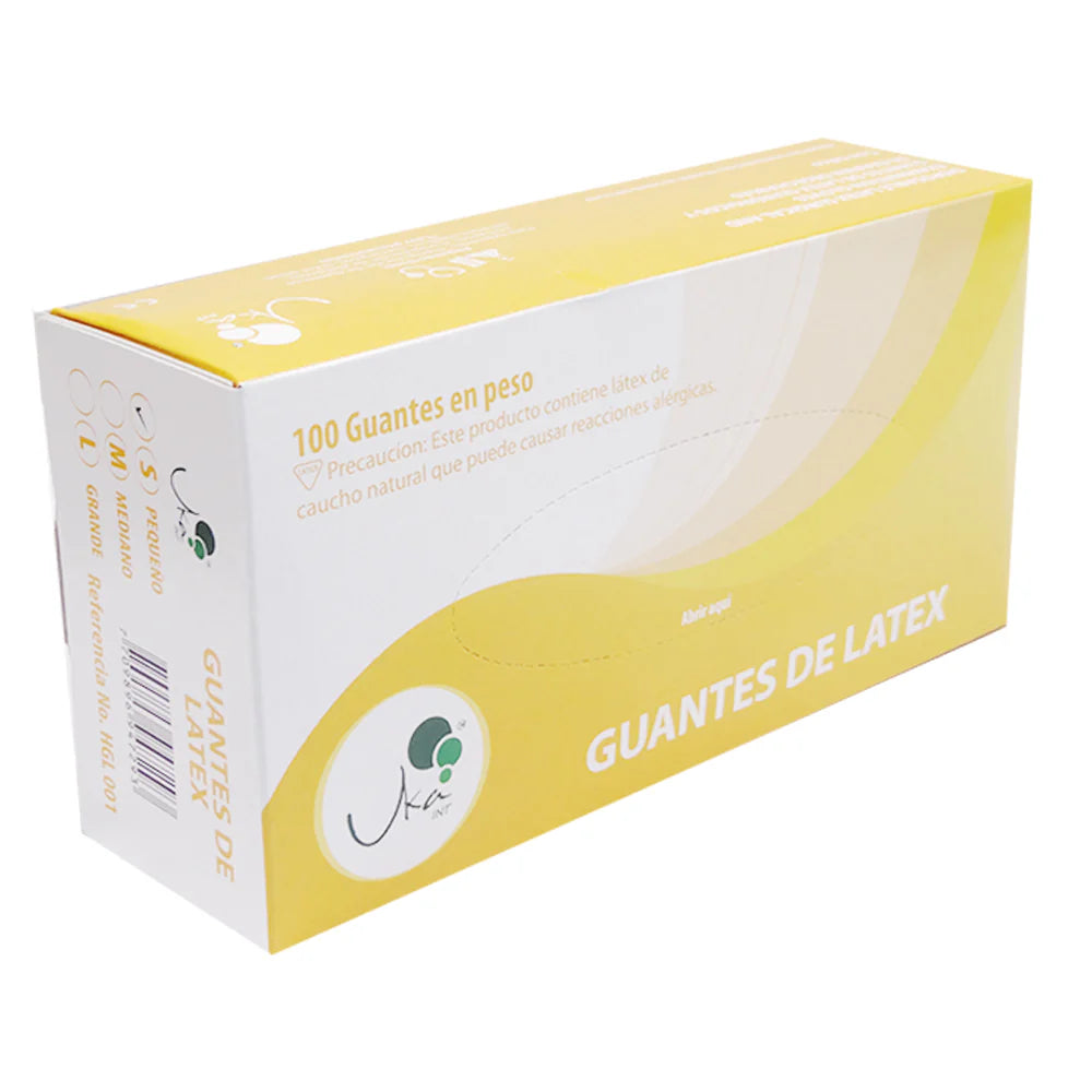 Guante de látex con polvo caja x 100 UND