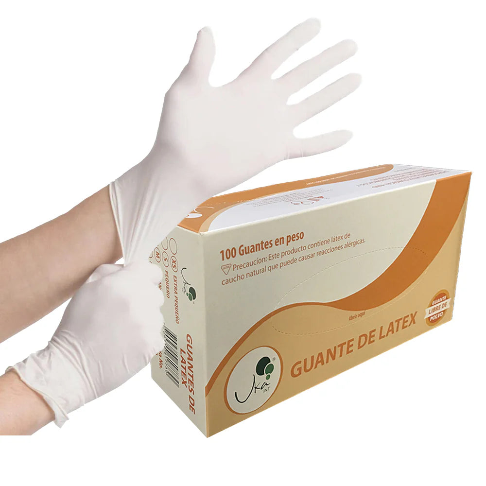 Guante de látex sin polvo caja x 100 UND