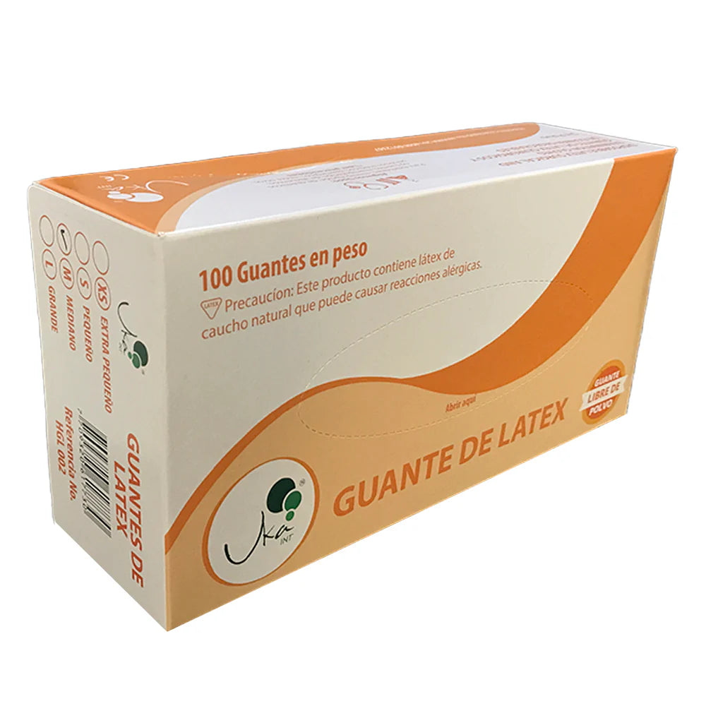Guante de látex sin polvo caja x 100 UND