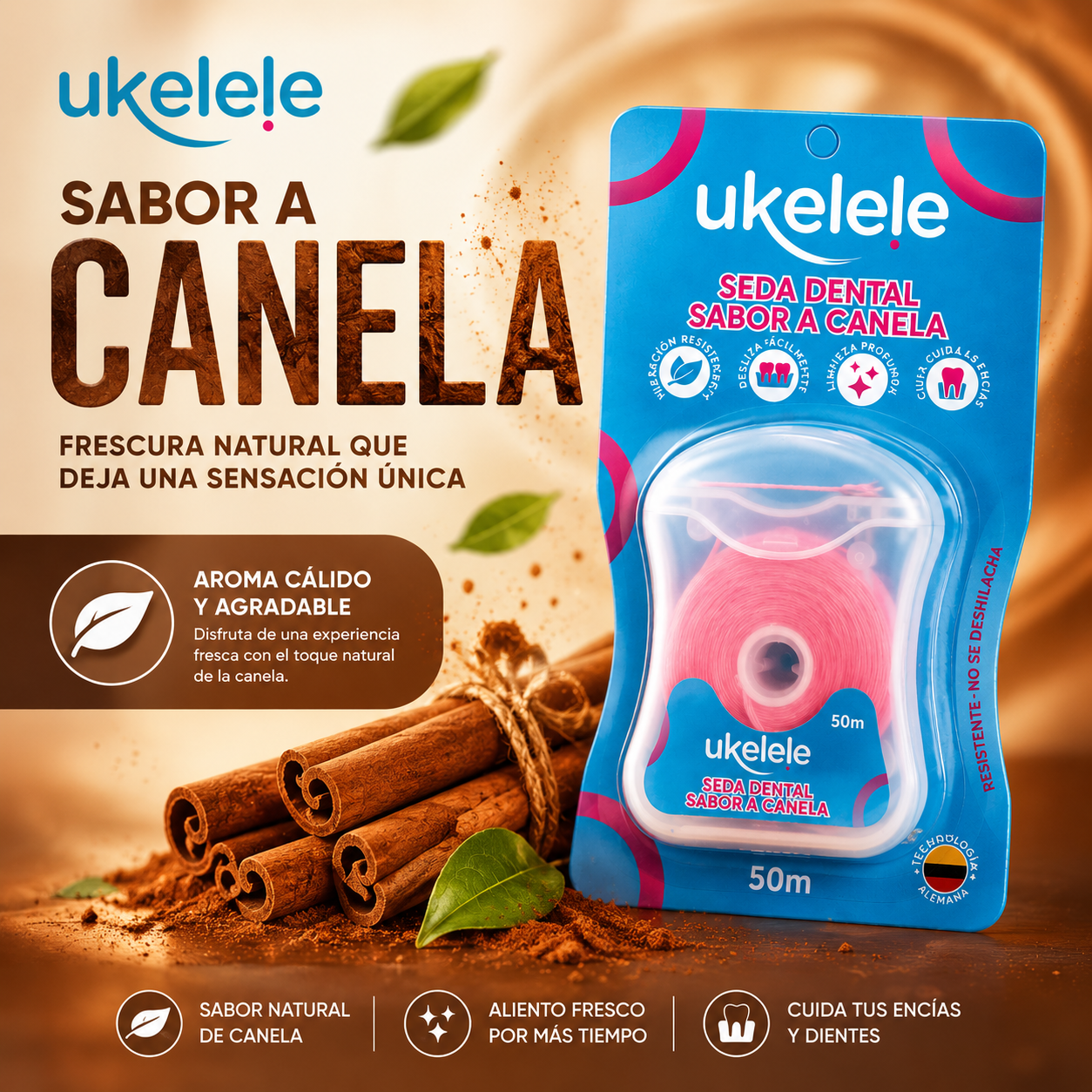 Seda Dental Ukelele canela  x 50 MTRS