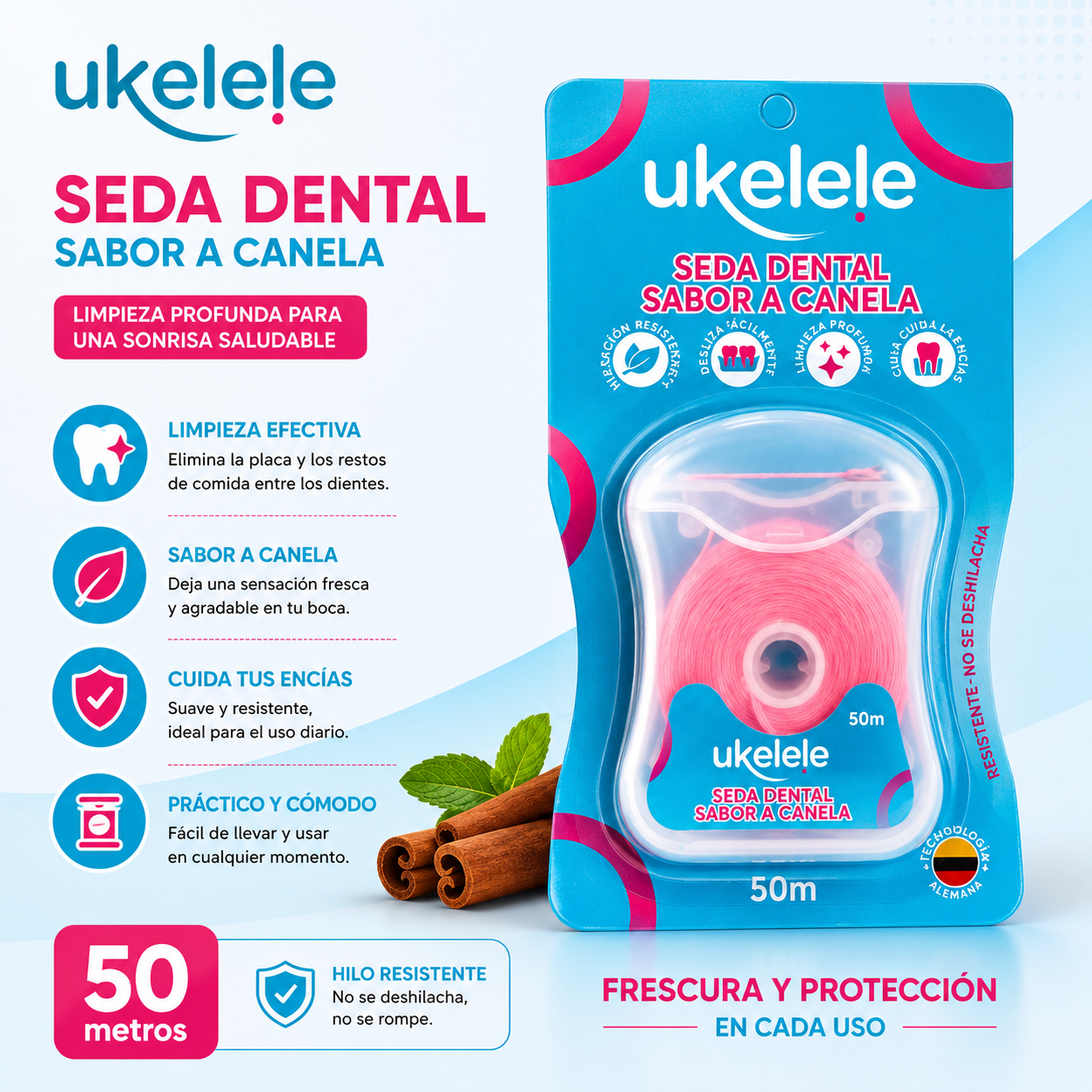 Seda Dental Ukelele canela  x 50 MTRS