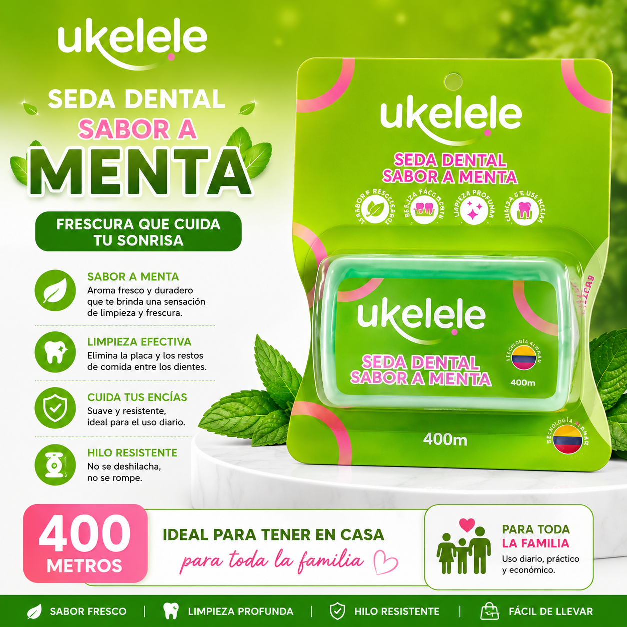 Seda Dental Ukelele Menta x 400 MTRS