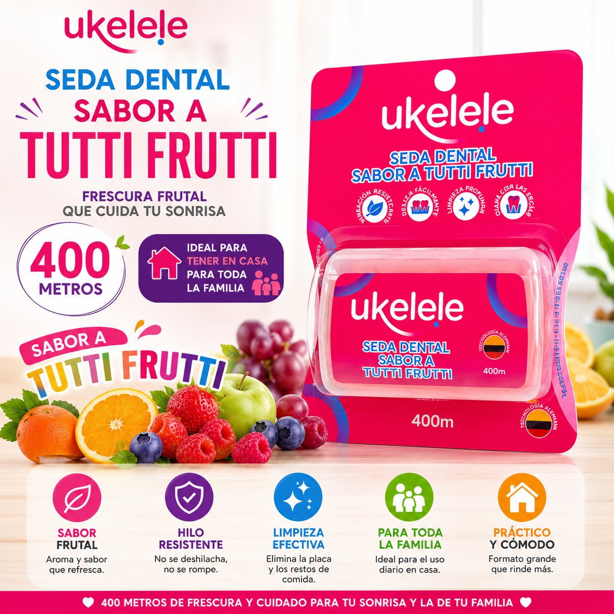 Seda Dental Ukelele tutti frutti x 400 MTRS