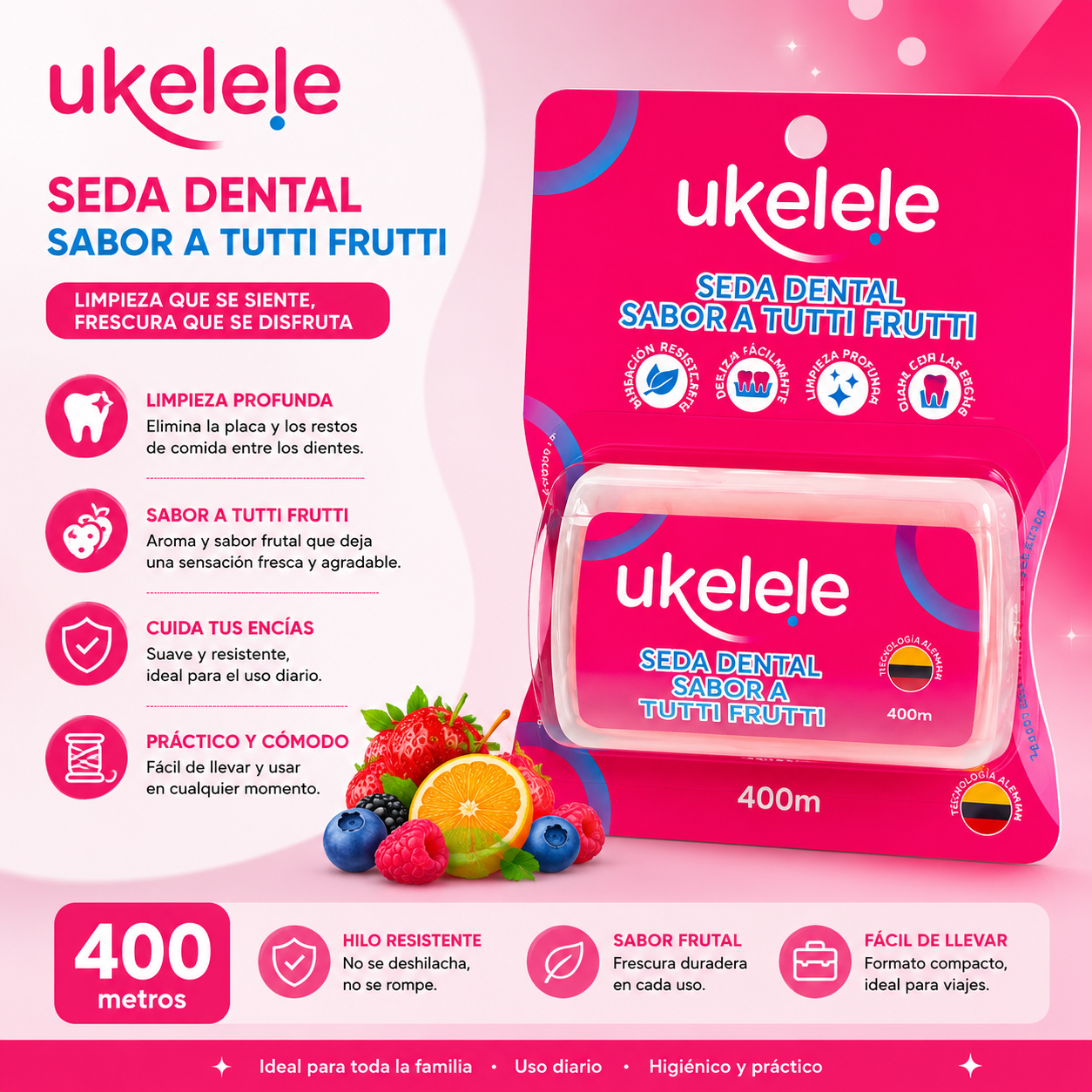 Seda Dental Ukelele tutti frutti x 400 MTRS