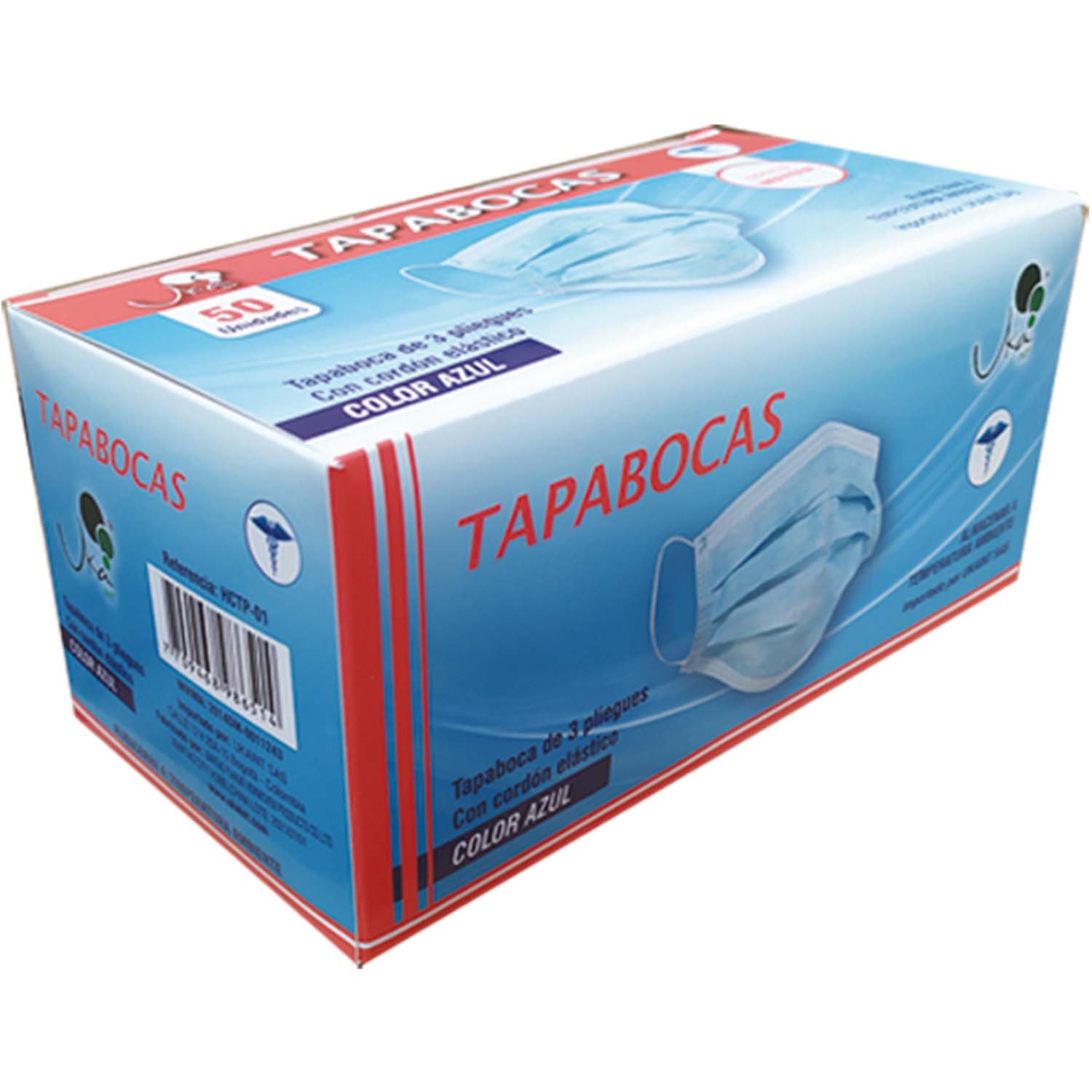 Tapabocas Azules caja x 50 UND (Empaque Individual) - Ideal para Clínicas y Droguerías
