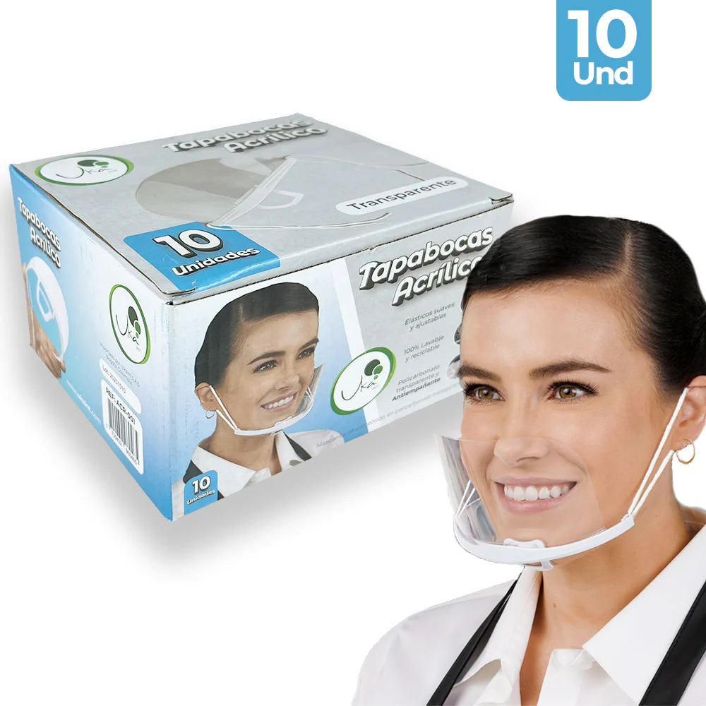 Tapabocas acrilico x 10 UND